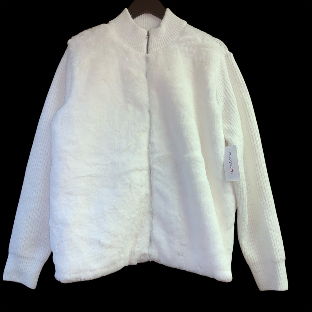 Liz Claiborne Women's White Teddy Jacket